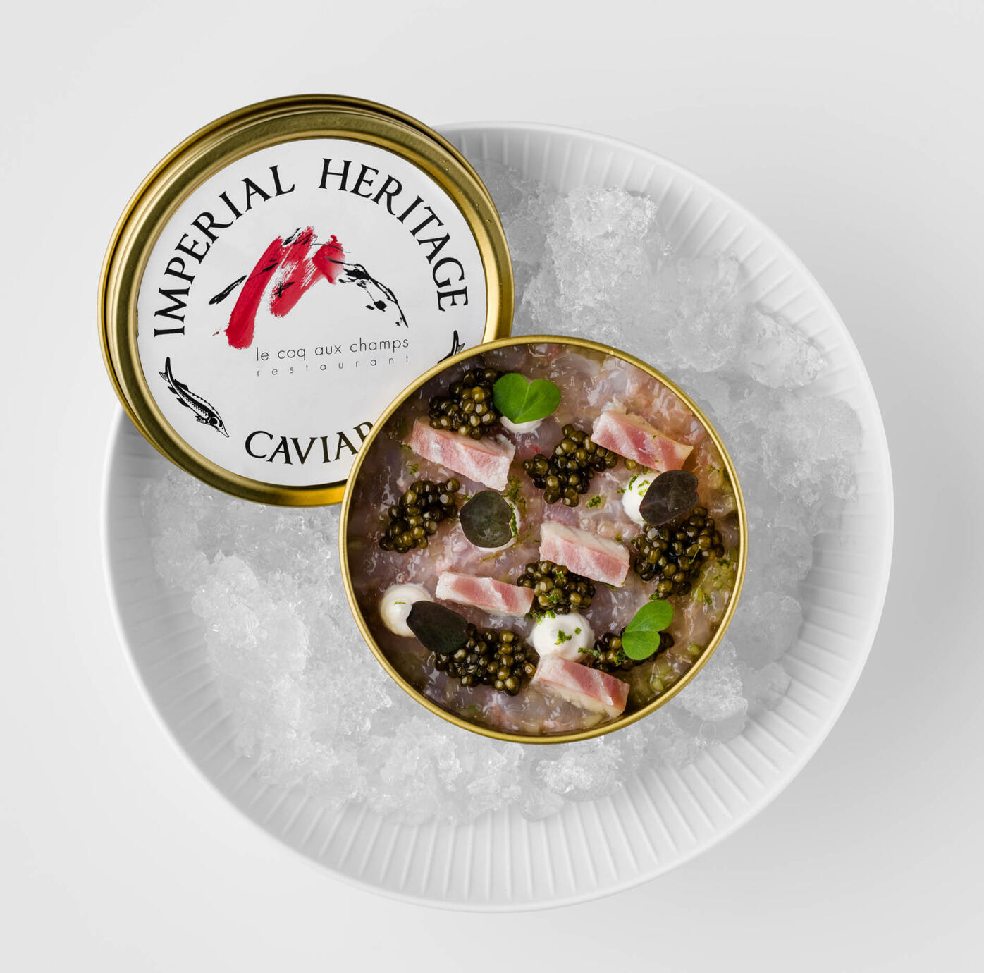 Caviar osciètre Impérial Héritage - Langoustine marinée - Concombre - Crème crue - Anguille fumée